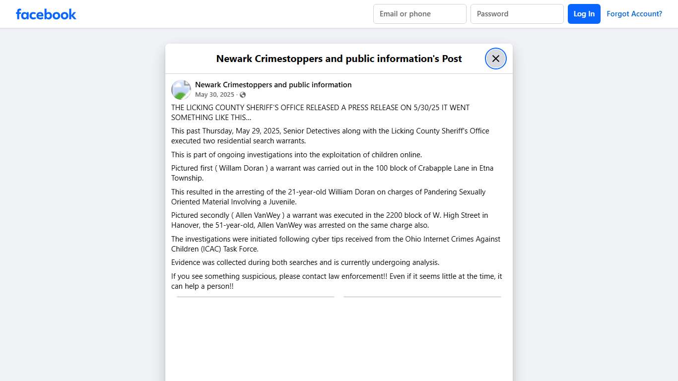 THE LICKING... - Newark Crimestoppers and public information Facebook